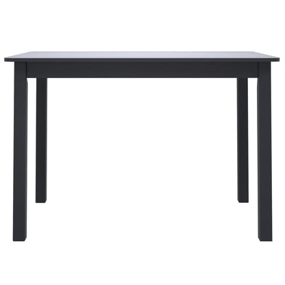Tavolo da Pranzo Nero 114x71x75cm in Legno Massello di Hevea