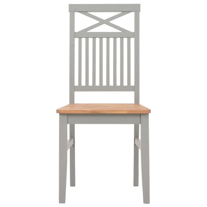 Sedie da Pranzo 2 pz Grigie in Legno Massello Rovere