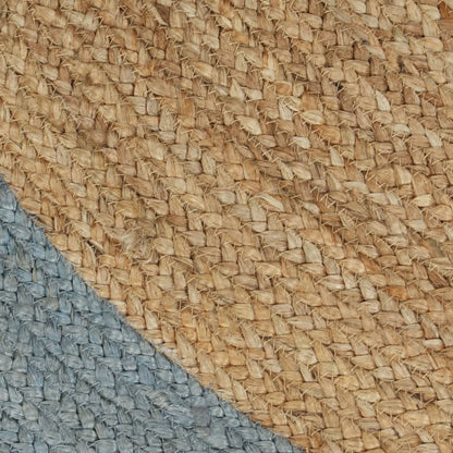 Tappeto Lavorato a Mano in Juta con Bordo Verde Oliva 150 cm