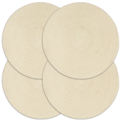 Tovagliette 4 pz Naturale Neutro 38 cm Rotonde in Cotone