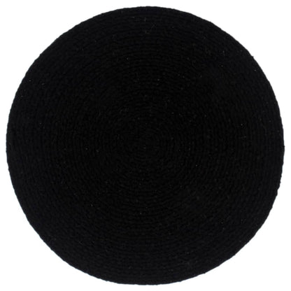 Tovagliette 4 pz Nero Neutro 38 cm Rotonde in Cotone