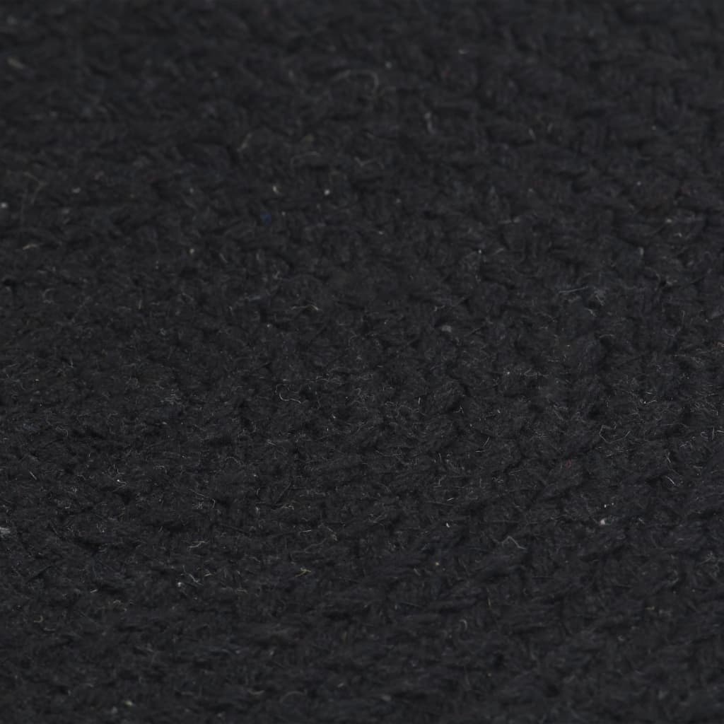 Tovagliette 4 pz Nero Neutro 38 cm Rotonde in Cotone