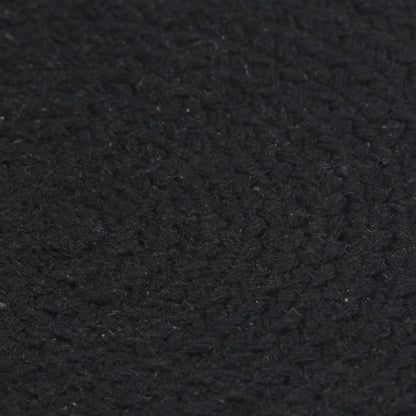 Tovagliette 4 pz Nero Neutro 38 cm Rotonde in Cotone
