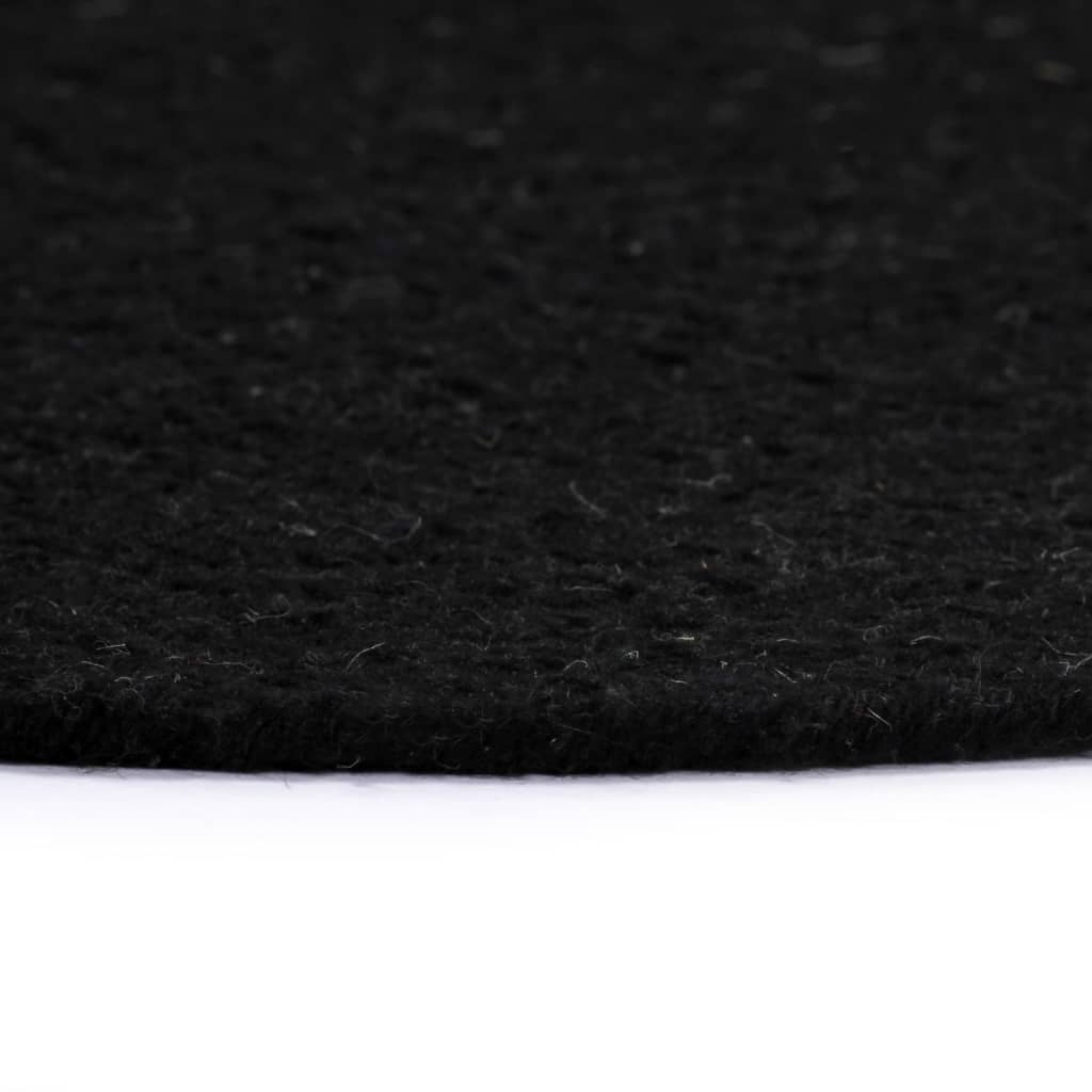 Tovagliette 4 pz Nero Neutro 38 cm Rotonde in Cotone