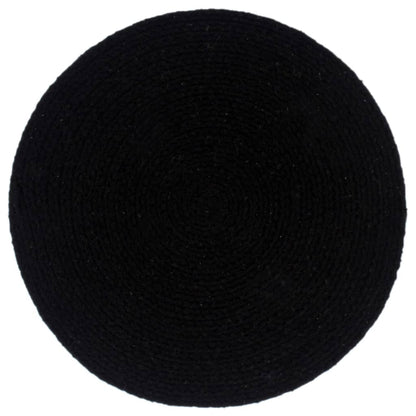 Tovagliette 6 pz Nero Neutro 38 cm Rotonde in Cotone