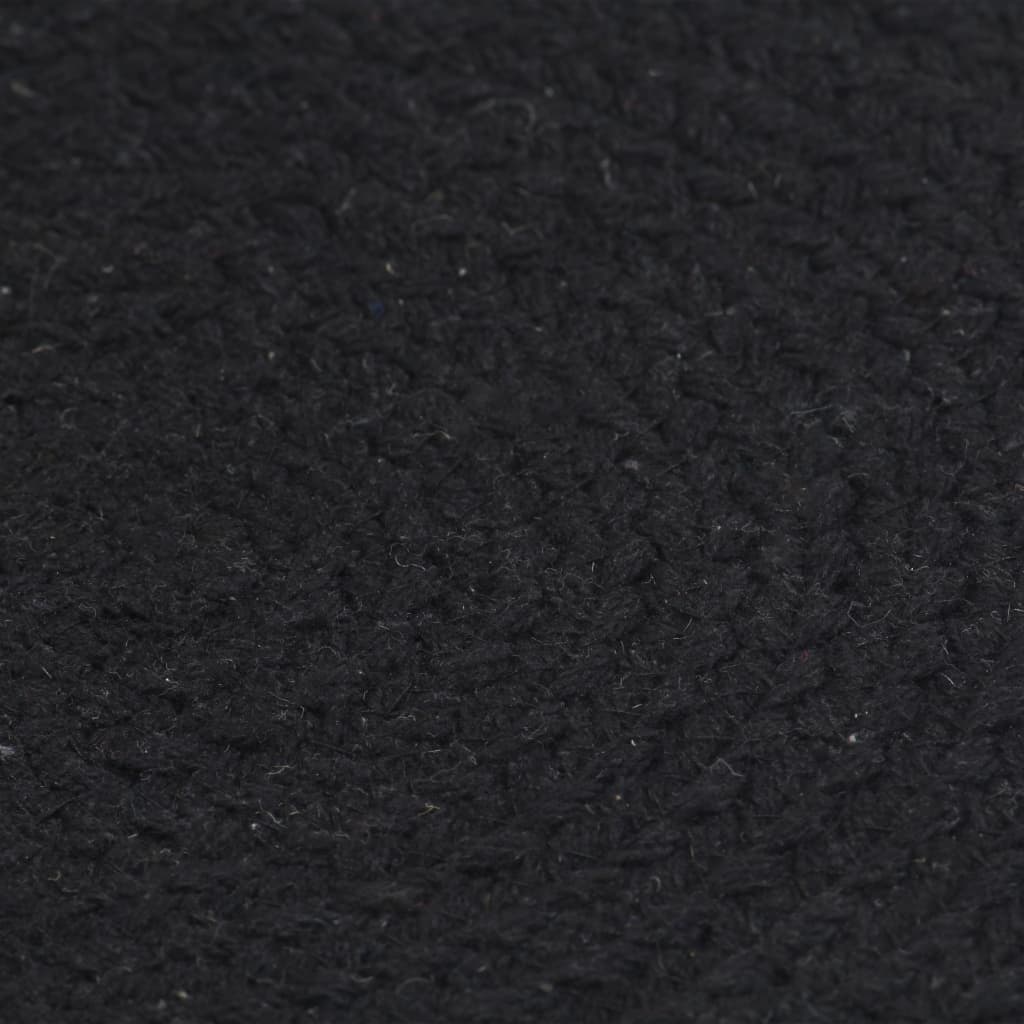 Tovagliette 6 pz Nero Neutro 38 cm Rotonde in Cotone