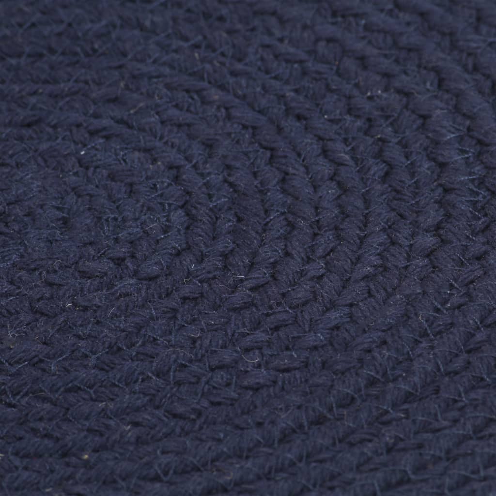 Tovagliette 6 pz Blu Marino Neutro 38 cm Rotonde in Cotone