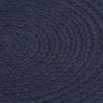 Tovagliette 6 pz Blu Marino Neutro 38 cm Rotonde in Cotone