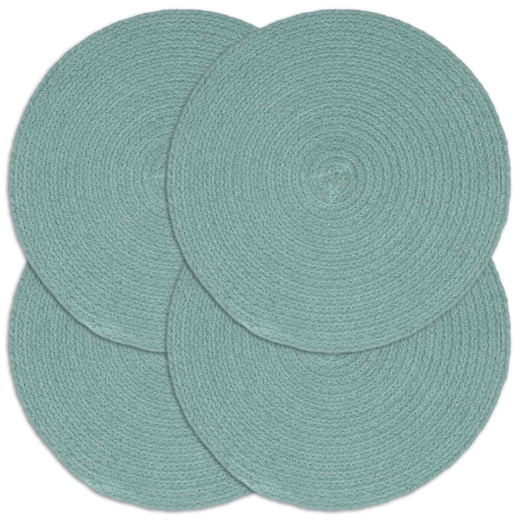 Tovagliette 4 pz Grigio Neutro 38cm Rotonde in Cotone