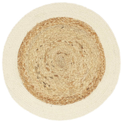 Tovagliette 4 pz Naturale Neutro 38 cm Rotonde in Juta e Cotone