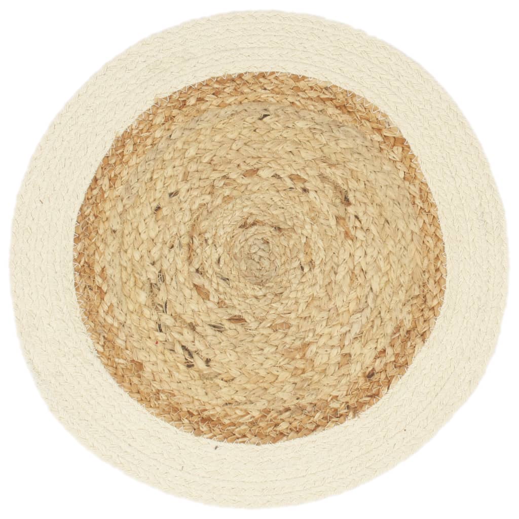 Tovagliette 6 pz Naturale Neutro 38 cm Rotonde in Juta e Cotone