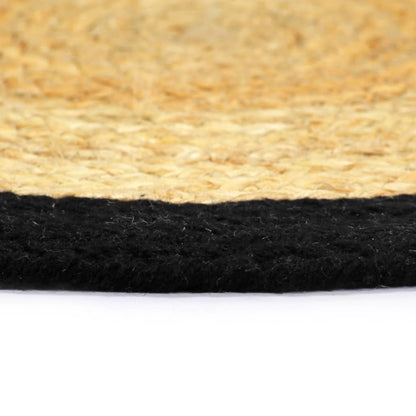 Tovagliette 4 pz Naturale e Nero 38 cm in Juta e Cotone