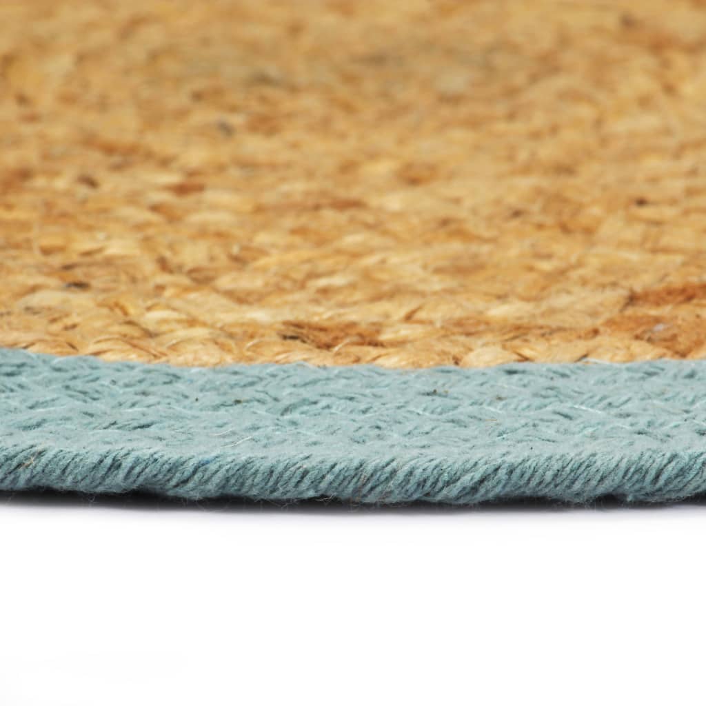 Tovagliette 6 pz Naturale e Verde 38 cm in Juta e Cotone