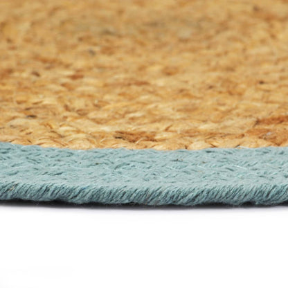 Tovagliette 6 pz Naturale e Verde 38 cm in Juta e Cotone