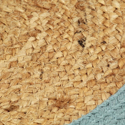 Tovagliette 6 pz Naturale e Verde 38 cm in Juta e Cotone