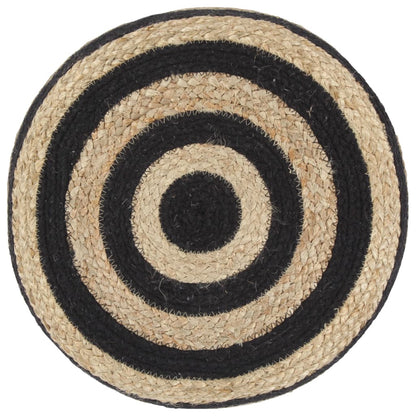 Pouf Lavorato a Mano Nero 40x45 cm in Juta