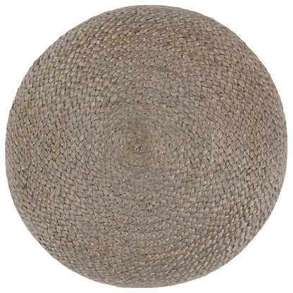 Pouf Lavorato a Mano Grigio Chiaro 45x30 cm in Juta
