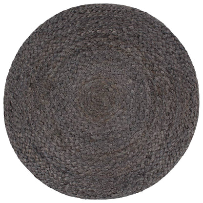 Pouf Lavorato a Mano Grigio Scuro 45x30 cm in Juta