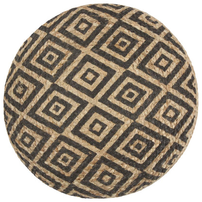 Pouf Lavorato a Mano Nero 45x30 cm in Juta