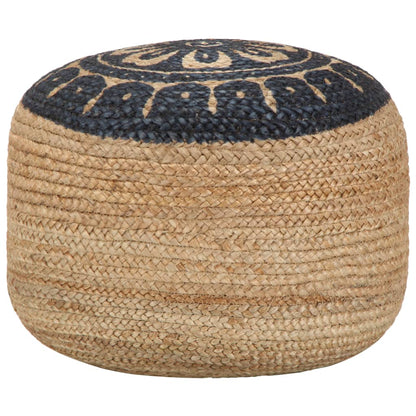 Pouf Lavorato a Mano Blu 45x30 cm in Juta