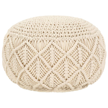 Pouf Lavorato a Mano in MacramÃ© 45x30 cm in Cotone