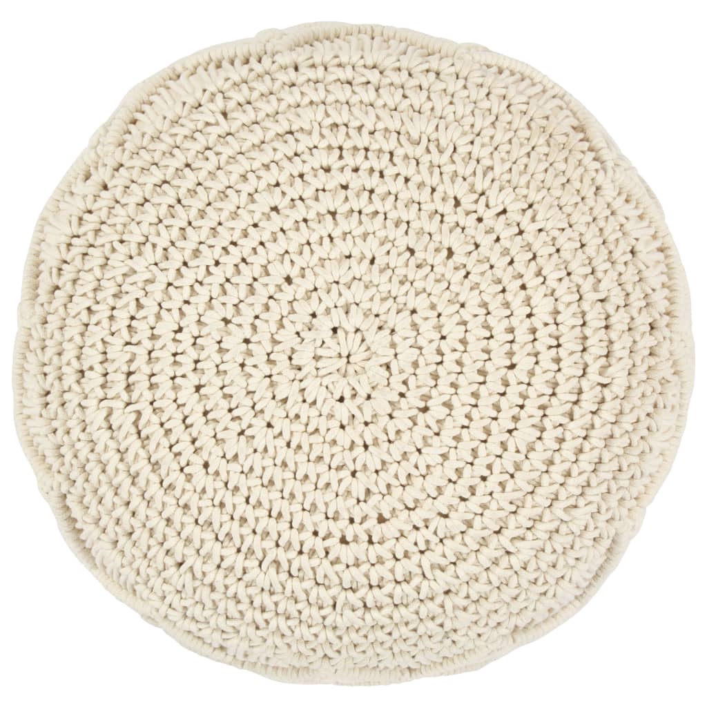 Pouf Lavorato a Mano in MacramÃ© 45x30 cm in Cotone