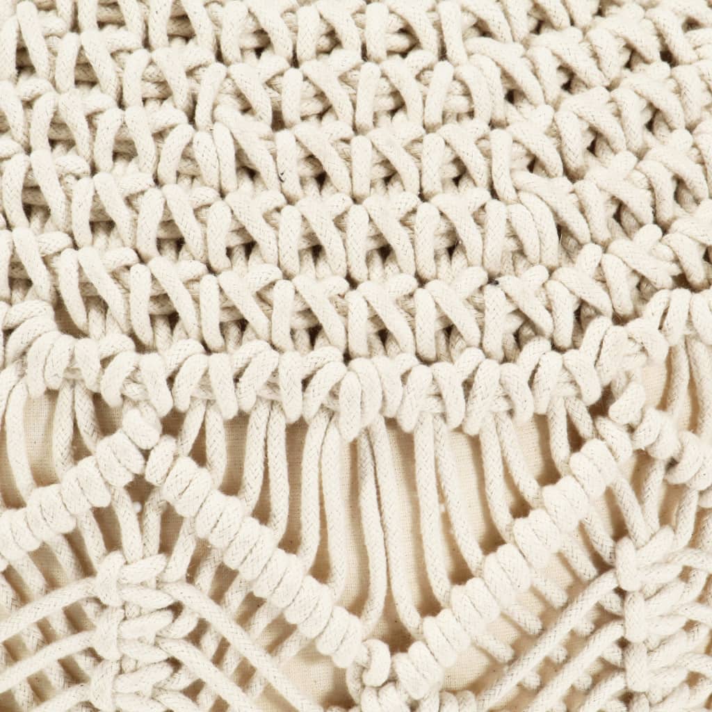 Pouf Lavorato a Mano in MacramÃ© 45x30 cm in Cotone