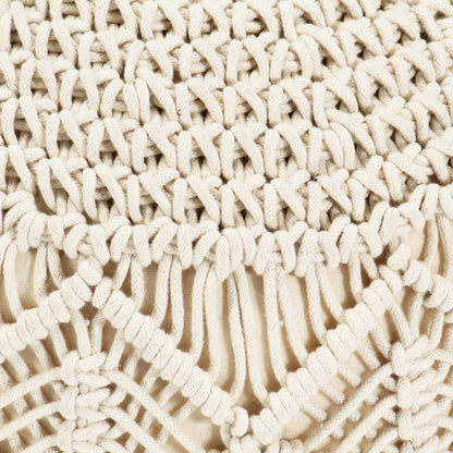 Pouf Lavorato a Mano in MacramÃ© 45x30 cm in Cotone