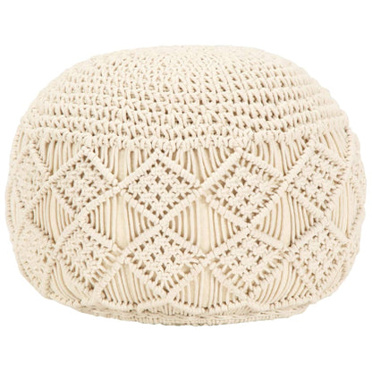 Pouf Lavorato a Mano in MacramÃ© 45x30 cm in Cotone