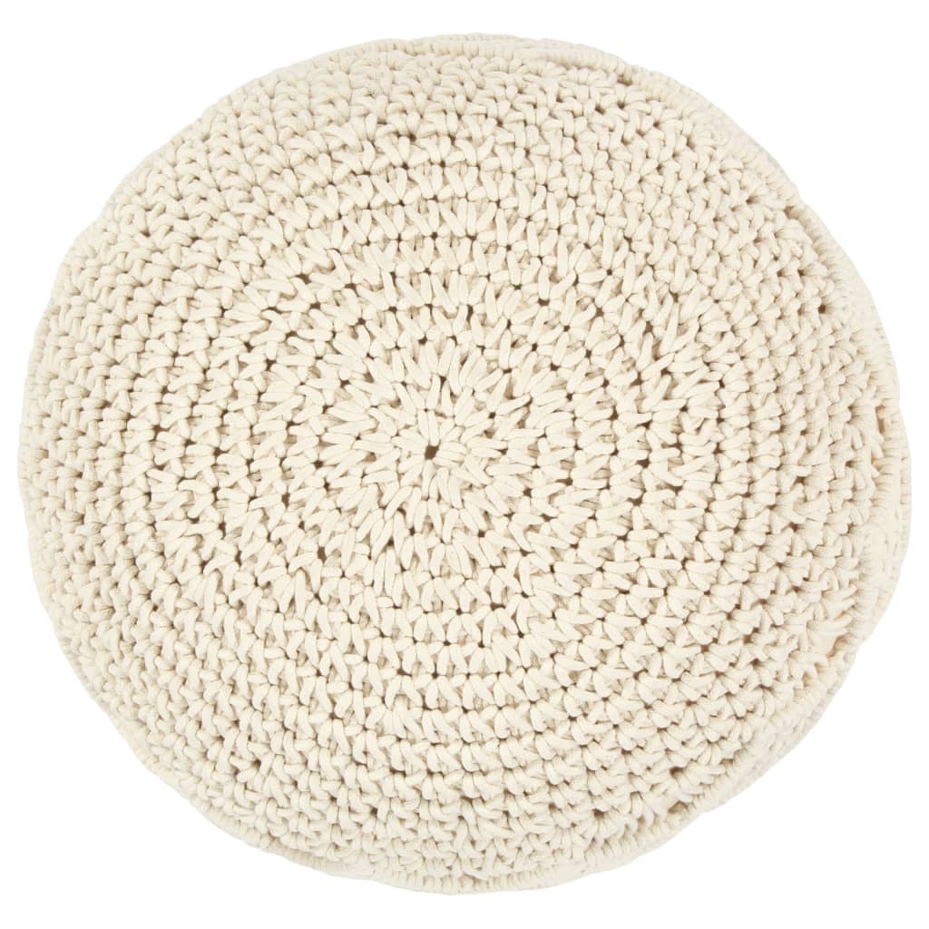 Pouf Lavorato a Mano in MacramÃ© 45x30 cm in Cotone