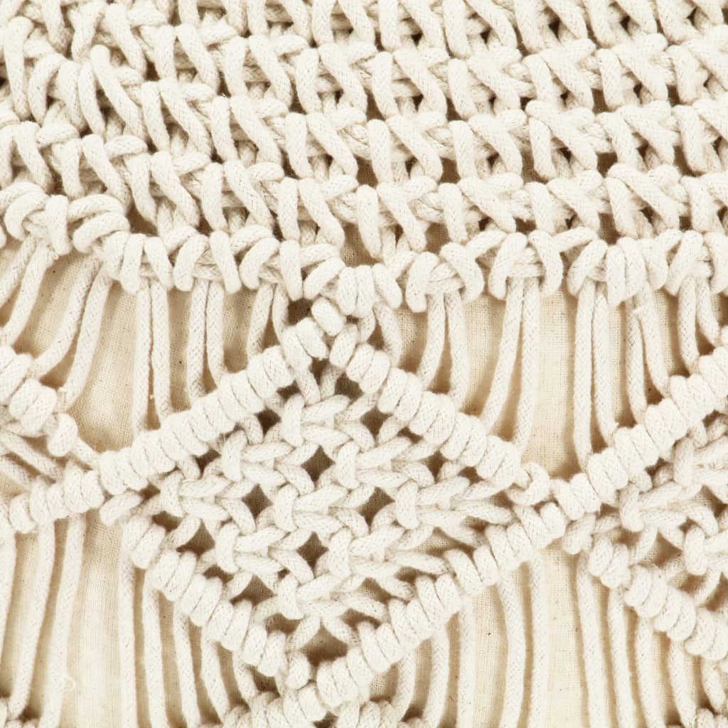 Pouf Lavorato a Mano in MacramÃ© 45x30 cm in Cotone
