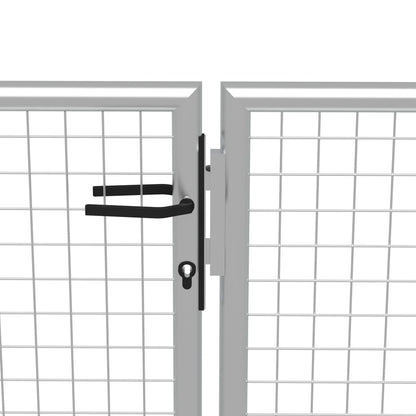 Cancello per Giardino in Acciaio Zincato 415x150cm Argento