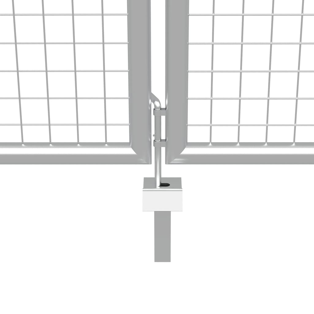 Cancello per Giardino in Acciaio Zincato 415x200cm Argento