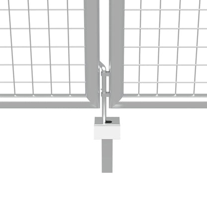 Cancello per Giardino in Acciaio Zincato 415x200cm Argento