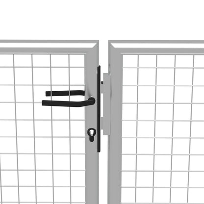 Cancello per Giardino in Acciaio Zincato 415x225 cm Argento
