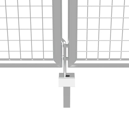 Cancello per Giardino in Acciaio Zincato 415x225 cm Argento