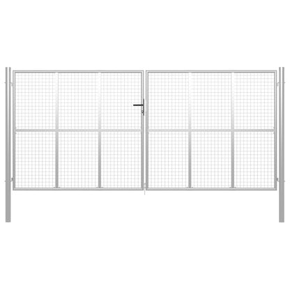 Cancello da giardino in acciaio zincato 400x200 cm colore argento