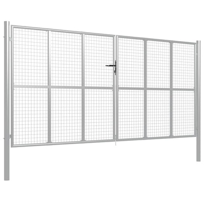 Cancello da giardino in acciaio zincato 400x200 cm colore argento