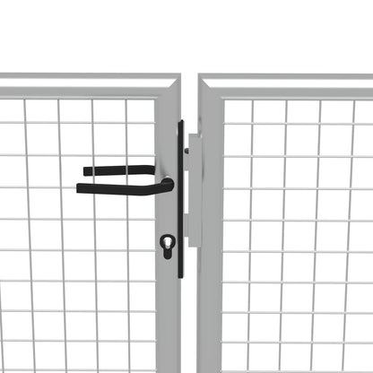 Cancello da giardino in acciaio zincato 400x200 cm colore argento