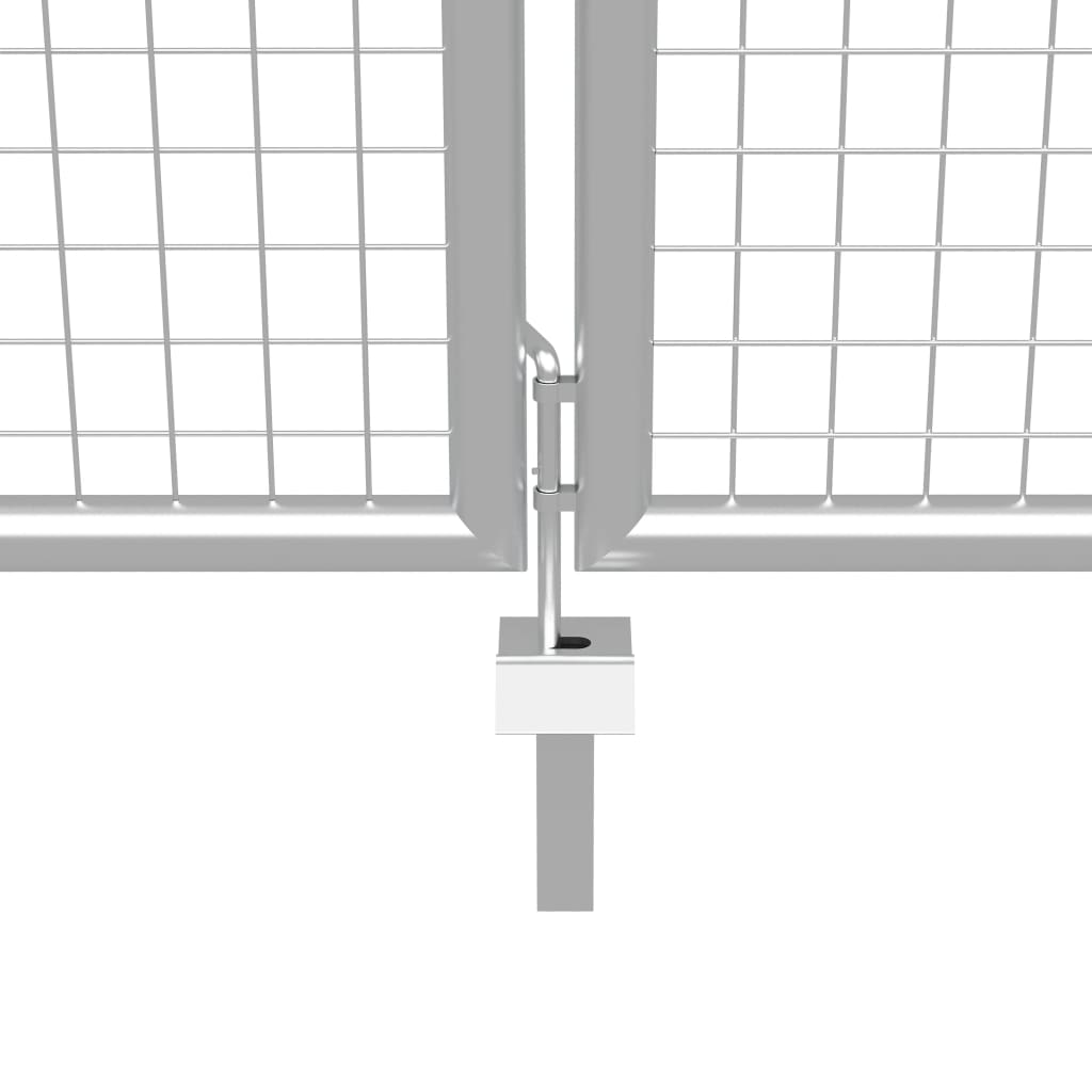 Cancello da giardino in acciaio zincato 400x200 cm colore argento