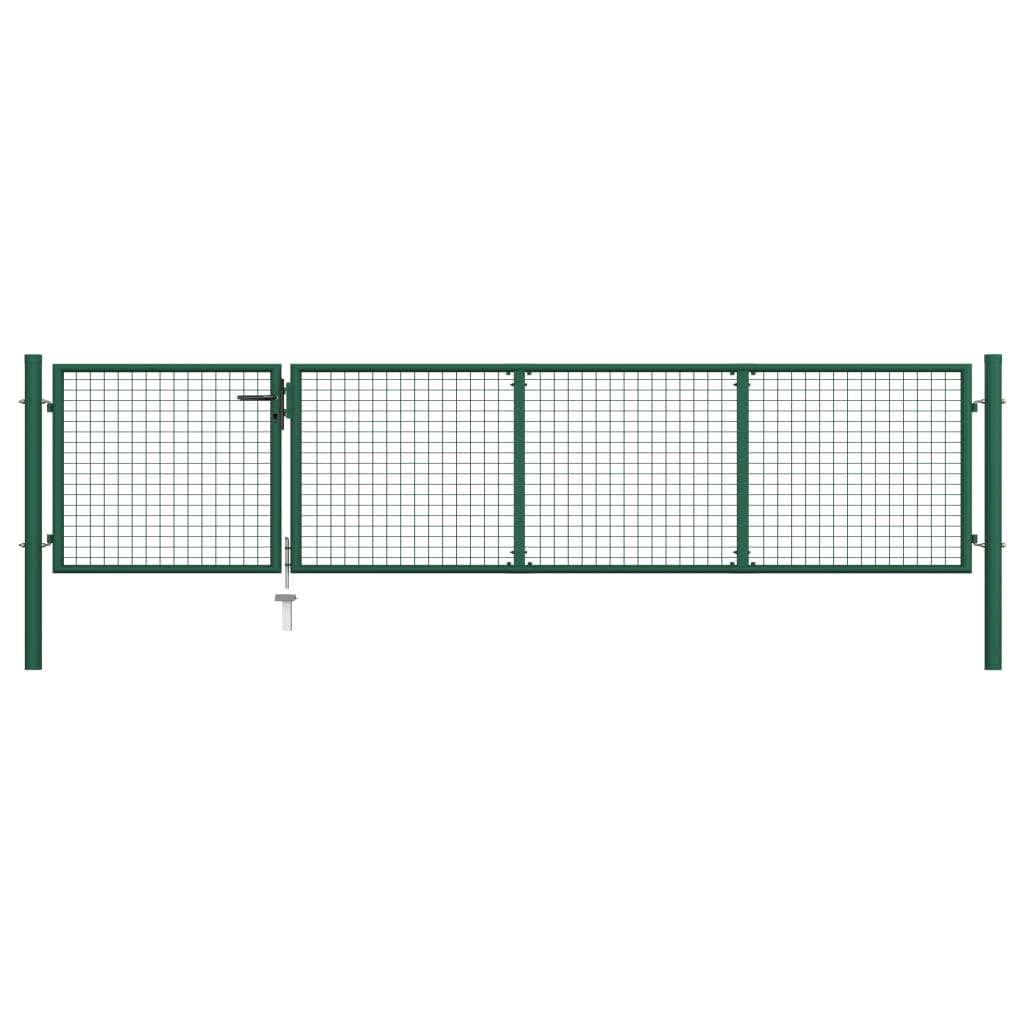 Cancello di Recinzione in Acciaio 350x75 cm Verde