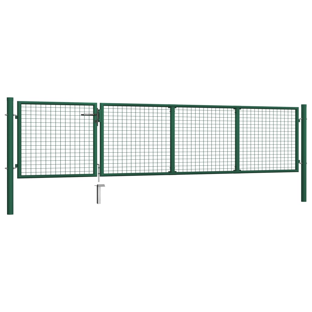Cancello di Recinzione in Acciaio 350x75 cm Verde