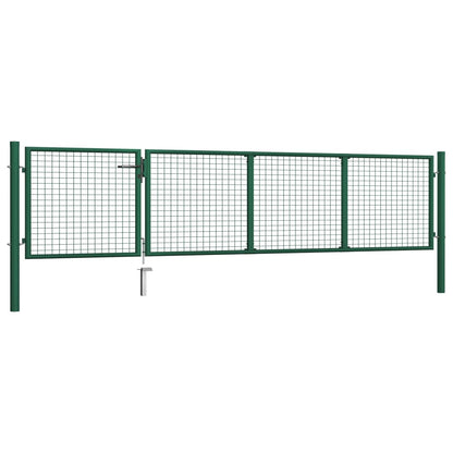 Cancello di Recinzione in Acciaio 350x75 cm Verde