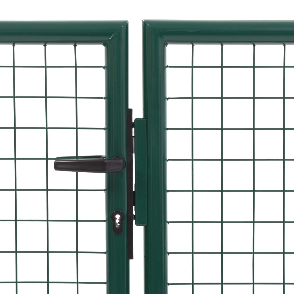 Cancello di Recinzione in Acciaio 350x75 cm Verde