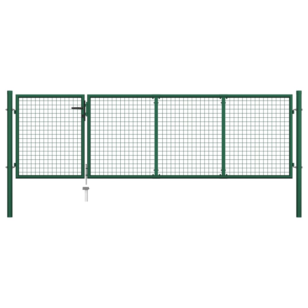 Cancello di Recinzione in Acciaio 350x100 cm Verde