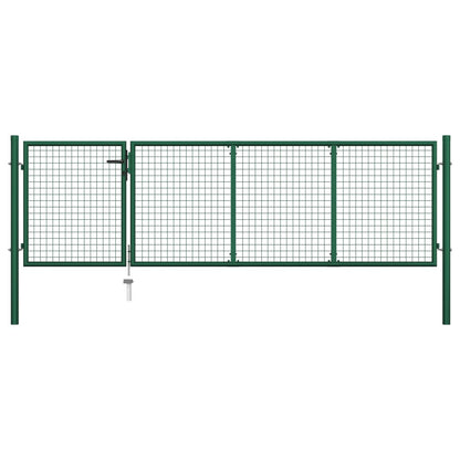 Cancello di Recinzione in Acciaio 350x100 cm Verde