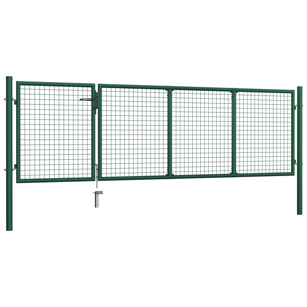 Cancello di Recinzione in Acciaio 350x100 cm Verde