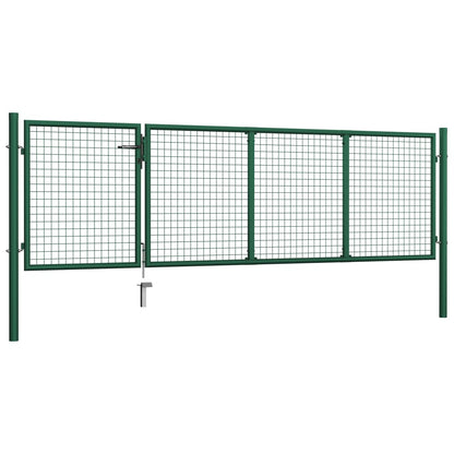 Cancello di Recinzione in Acciaio 350x100 cm Verde
