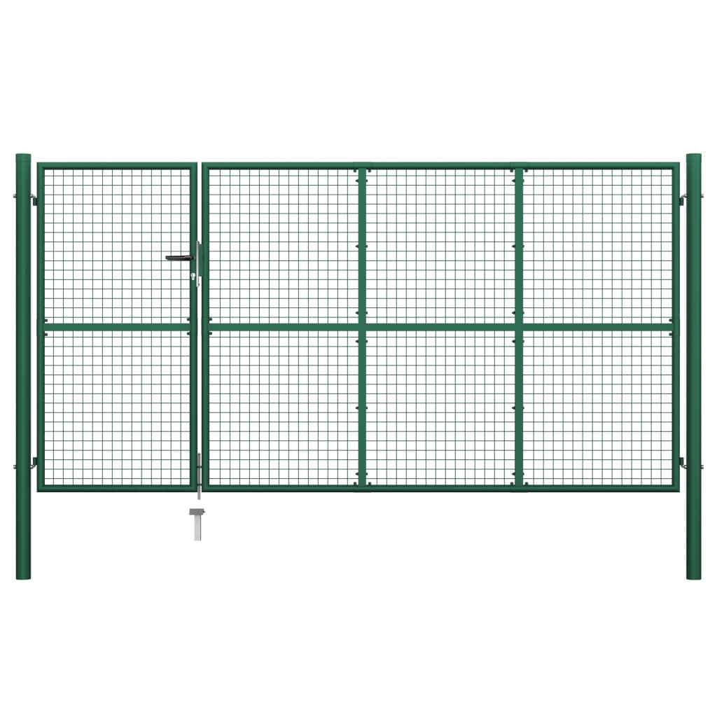 Cancello di Recinzione in Acciaio 350x150 cm Verde