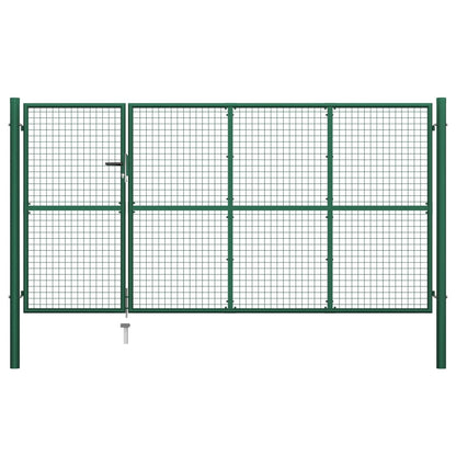 Cancello di Recinzione in Acciaio 350x150 cm Verde